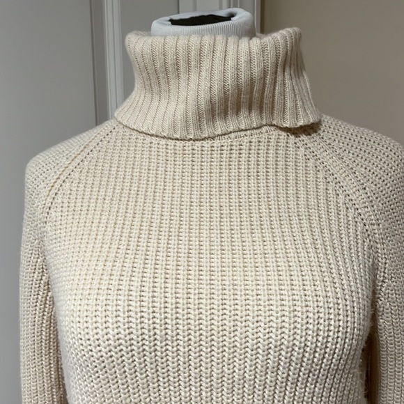 TOBI Biege Criss Cross Turtleneck Sweater - Picture 5 of 9
